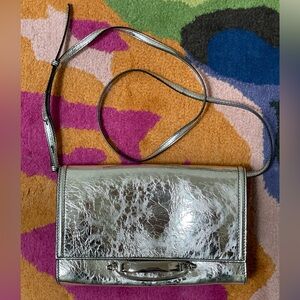 Alexander McQueen The Small Story Leather Bag silver